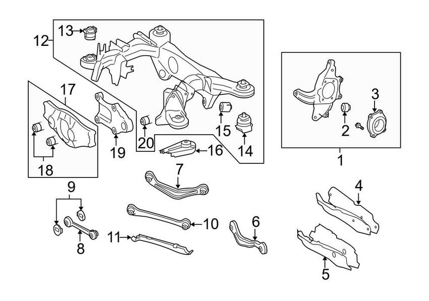 Mercedes Suspension Control Arm - Rear Lower Rearward 2213520102